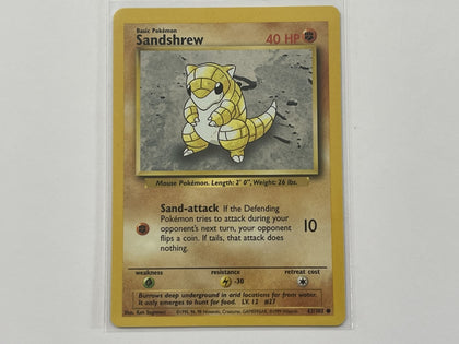 Sandshrew 62/102 Base Set Pokemon TCG Card In Protective Penny Sleeve