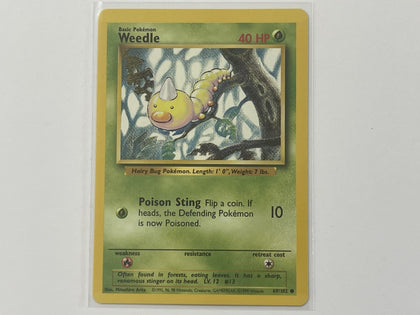 Weedle 69/102 Base Set Pokemon TCG Card In Protective Penny Sleeve
