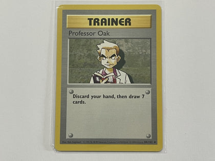 Trainer Professor Oak 88/102 Base Set Pokemon TCG Card In Protective Penny Sleeve