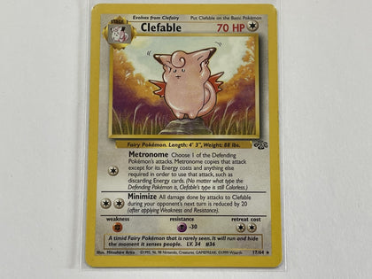 Clefable 17/64 Jungle Set Pokemon TCG Card In Protective Penny Sleeve