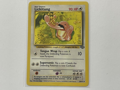 Lickitung 38/64 Jungle Set Pokemon TCG Card In Protective Penny Sleeve