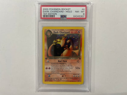 Dark Charizard 1st Edition 4/82 Team Rocket Set Pokemon TCG Holo Foil Card PSA8 PSA Graded