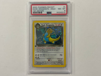 Dark Dragonite 1st Edition 5/82 Team Rocket Set Pokemon TCG Holo Foil Card PSA8 PSA Graded