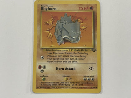 Rhyhorn 61/64 Jungle Set Pokemon TCG Card In Protective Penny Sleeve