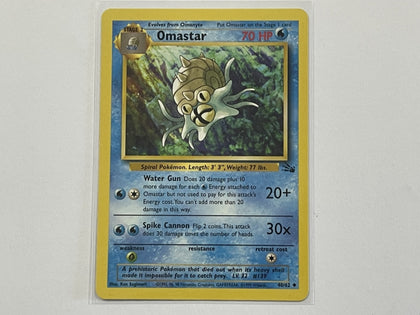 Omastar 40/62 Fossil Set Pokemon TCG Card In Protective Penny Sleeve
