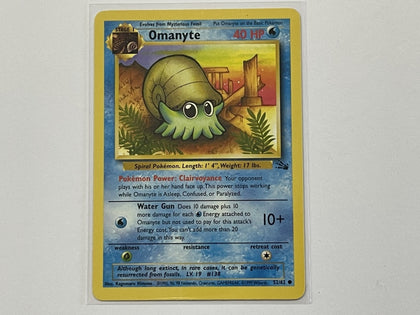 Omanyte 52/62 Fossil Set Pokemon TCG Card In Protective Penny Sleeve