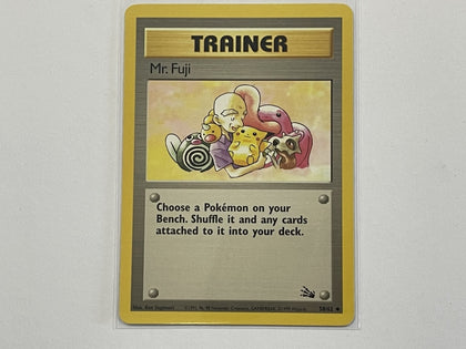 Trainer Mr Fuji 58/62 Fossil Set Pokemon TCG Card In Protective Penny Sleeve