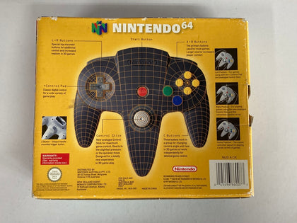 Genuine Black Nintendo 64 Controller Complete In Box