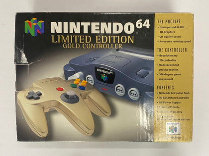 Nintendo 64 N64 Limited Edition Gold Controller Console Bundle Complete In Box
